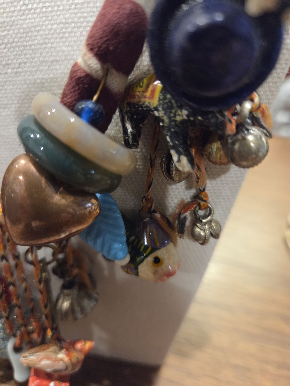 Handcrafted Multicolor Beaded Charm Necklace - Folk Art - Picture 8 of 13